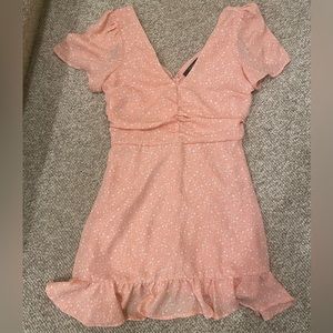 Forever 21 Pink & White Ditsy Floral Dress Small